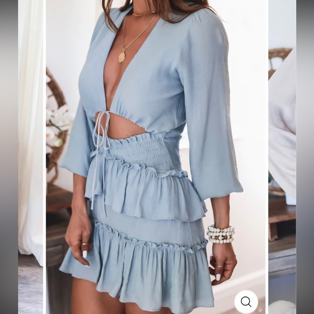 Elegant Blue Mini Dress